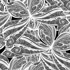 seamless lace pattern of delicate graphic manually painted butterflies N2