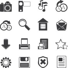 Silhouette Simple Internet and Website Icons