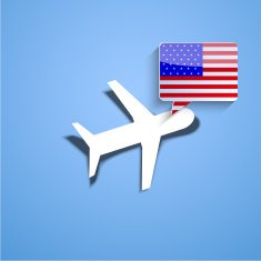 Vector airplane with usa bubble speech N2