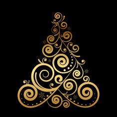 Vector floral christmas tree