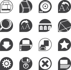 Silhouette Internet and Website Icons N4
