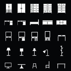 Furniture icons set N11