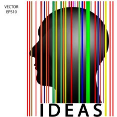 Silhouette of a head with bar code N8
