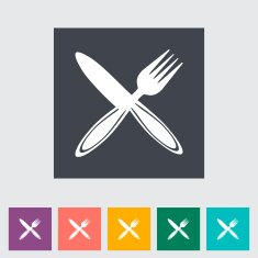Cutlery single flat icon N8