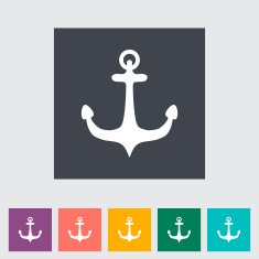 Anchor single flat icon