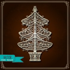 Vintage card with Christmas tree N4
