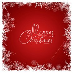 Christmas card with frame of snowflakes
