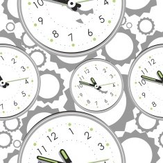 Seamless pattern with clocks