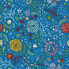 Stylish vector floral pattern with cute flowers