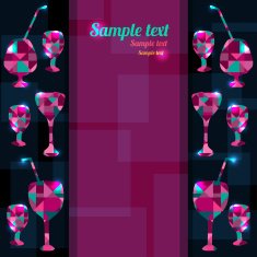 Cocktails and wineglass N2