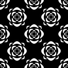 Seamless pattern with silhouettes lotus flowers N20