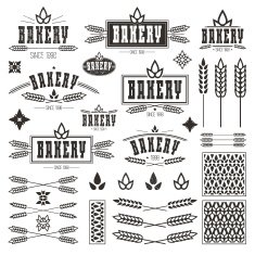 Design elements and logo for bakery N2