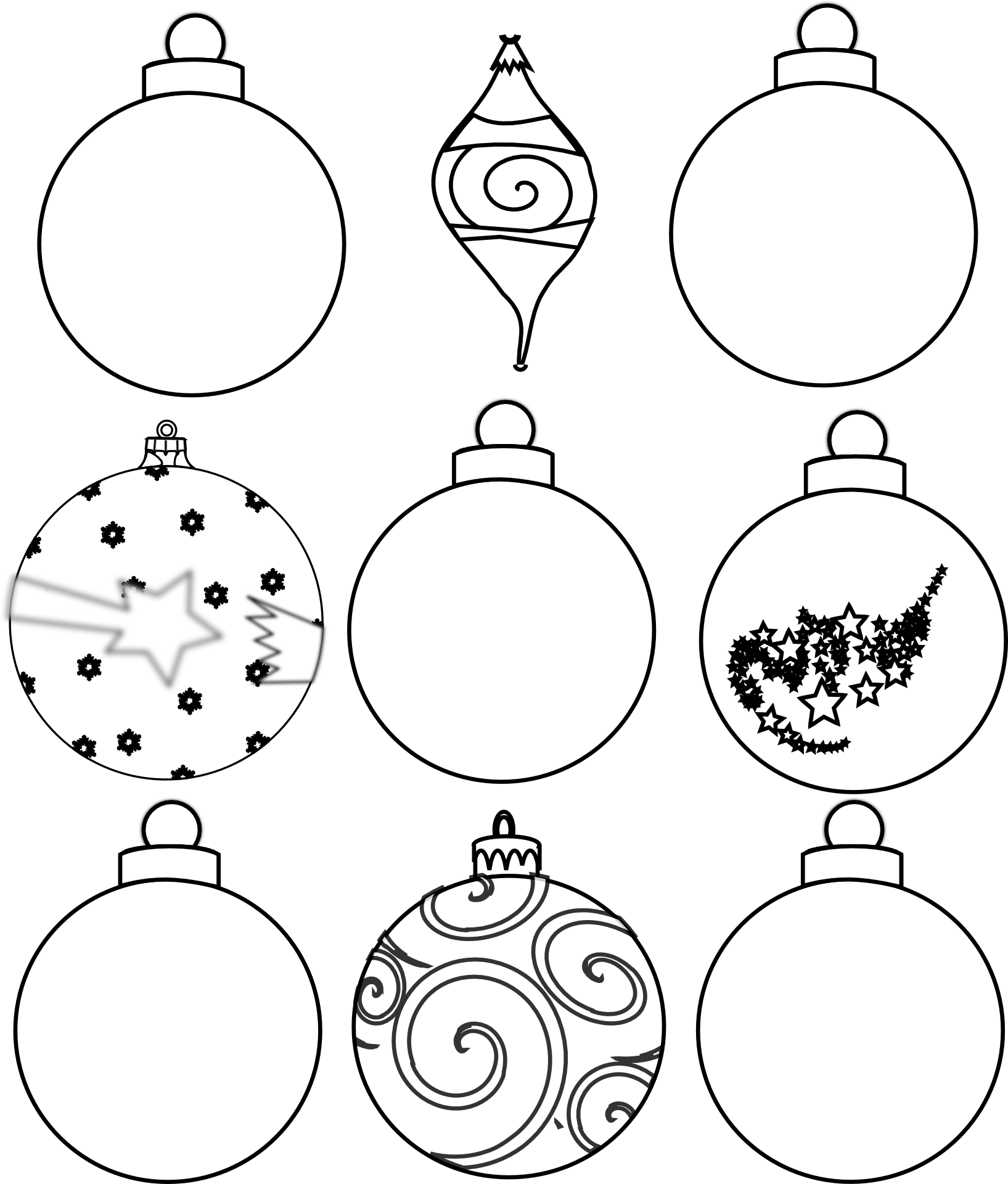Christmas ball ornaments drawing free image download