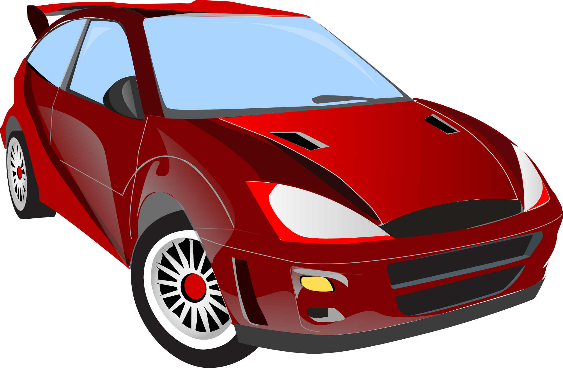 Car red shiny drawing free image download