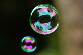 iridescent soap bubbles