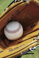 baseball glove with ball