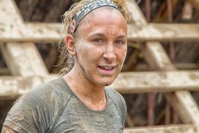 dirty woman spartan sport portrait