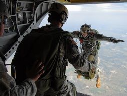 parachuters are skydiving