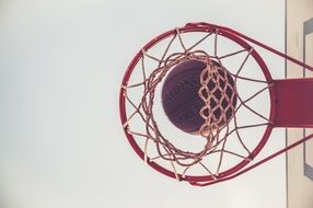 basket and ball game below view