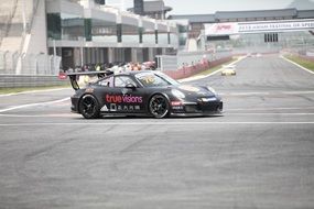 porsche car in racing