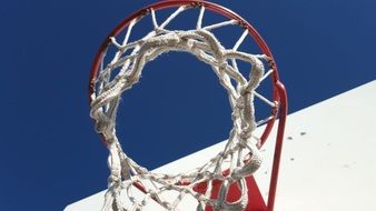 close-up of basketball hoop