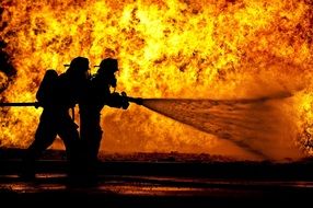 firefighters extinguish the fire