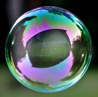 one big soap bubble with reflectionl