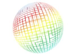 colored grid on the ball