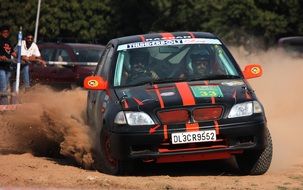 car speeding, rally race