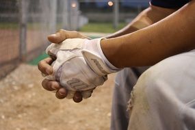 White gloves for baseball