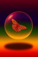 butterfly in a soap bubble