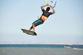 kite surfing on water