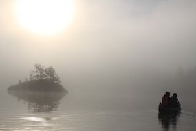 canoeing on the lake