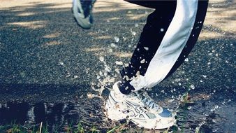 Photo of running on a road