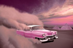 pink cadillac in the desert