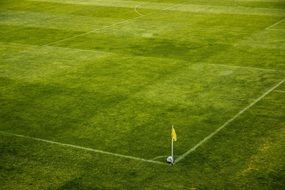 panoramic view of a corner of a soccer field