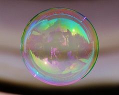 Translucent colorful soap bubble