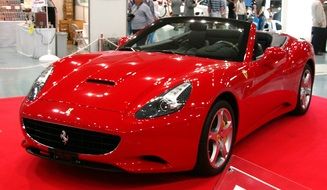 luxurious red ferrari california