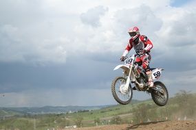 extreme racing on a moped