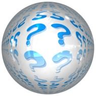 Ball with question marks