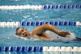 swimming in pool