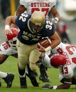 american footballers with ball