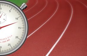 Stopwatch against the background of the treadmill