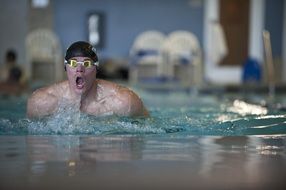 athlete on the swimming competition