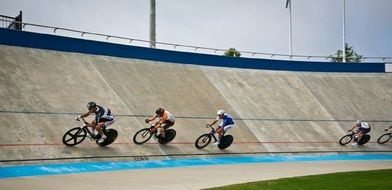 fast cycling at the velodrome