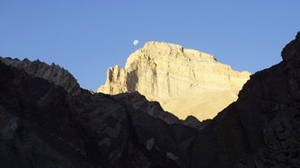 mountain in argentina on blue sky background