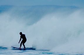 Man is doing surfing