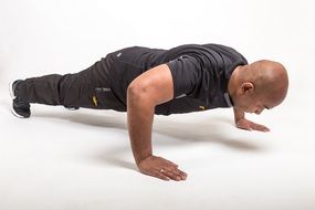 fitness trainer wrung out from the floor