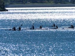 Canoeists in the lake