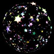 clipart of colorful Lighting star ball in a dark